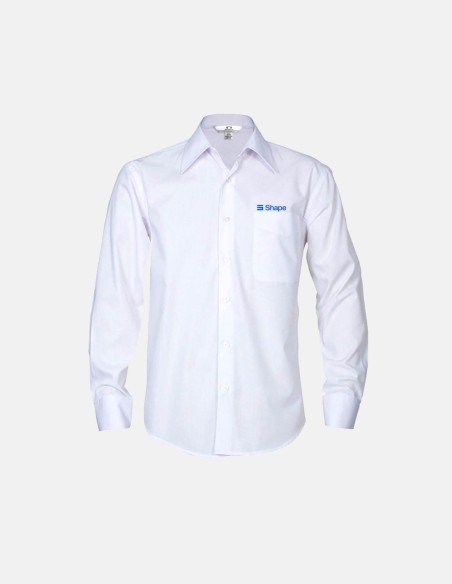 Mens long sleeve Metro Shirt White