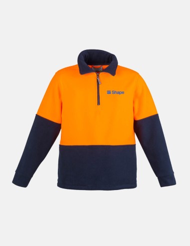 Unisex Hi Vis 1/2 Zip Polar Fleece Pullover